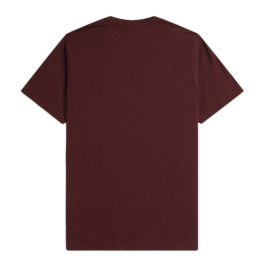Fred Perry Crew Neck T-Shirt Oxblood/Ecru. Foto da parte de trás.