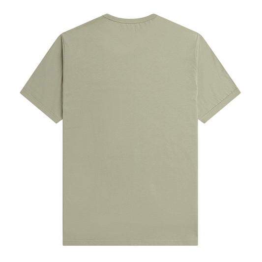 Fred Perry Ringer T-Shirt Seagrass. Foto da parte de trás.