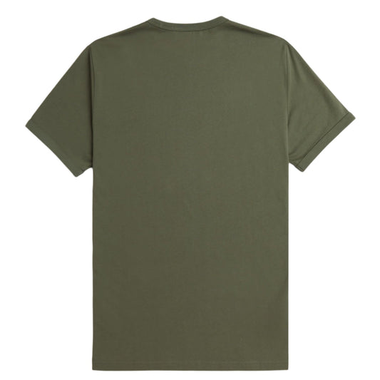 Fred Perry Ringer Short Sleeve T-Shirt Laurel Wreath Green. Foto da parte de trás.