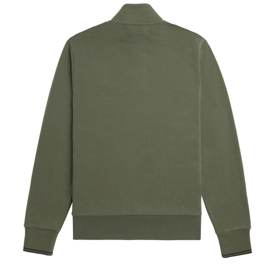Fred Perry Half Zip Sweatshirt Laurel Wreath Green/Night Green. Foto da parte de trás.