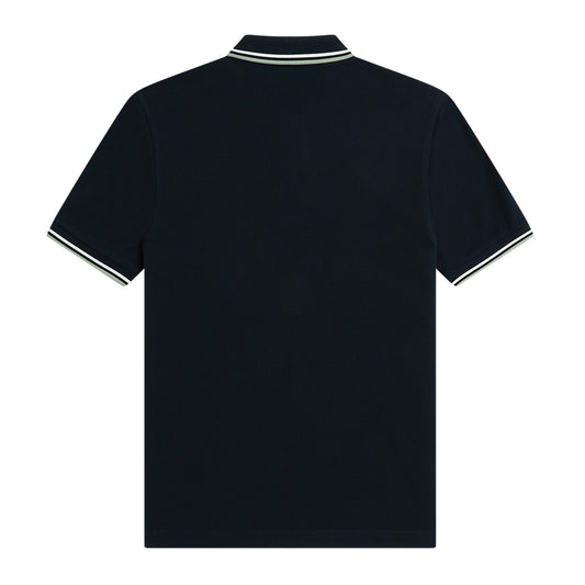 Fred Perry Twin Tipped Fred Perry Shirt Navy/Snow White/Seagrass. Foto da parte de trás.