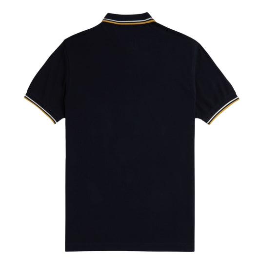 Fred Perry Twin Tipped Fred Perry Shirt Navy/Ecru/Honeycomb. Foto da parte de trás.