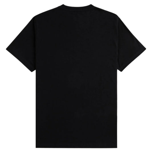 Fred Perry Embroidered Short Sleeve T-Shirt Black/Whisky Brown. Foto da parte de trás.