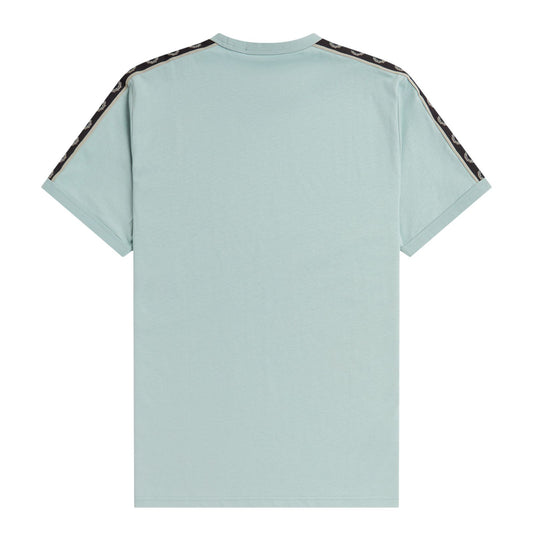 Fred Perry Contrast Tape Ringer T-Shirt Silver Blue/Warm Grey. Foto da parte de trás.