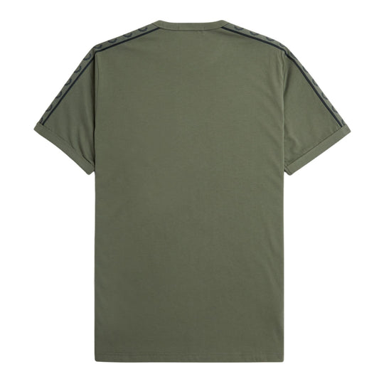 Fred Perry Contrast Tape Ringer T-Shirt Laurel Wreath Green/Night Green