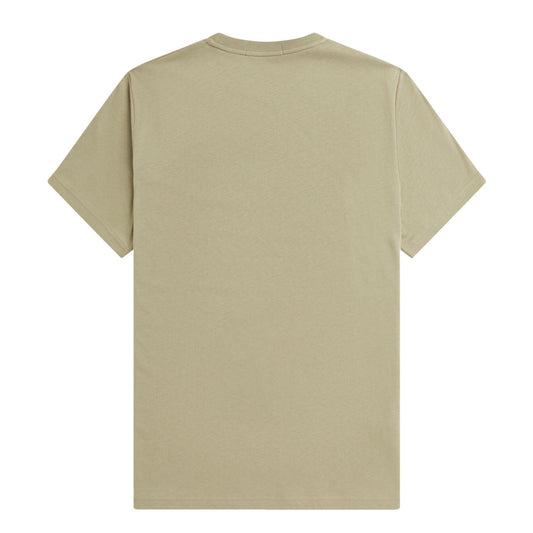 Fred Perry Striped Laurel Wreath T-Shirt Warm Grey. Foto da parte de trás.