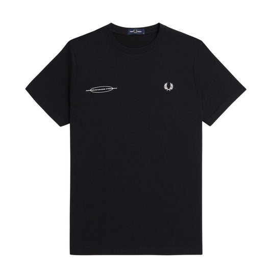 Fred Perry Advantage Perry T-Shirt Black. Foto da parte da frente.