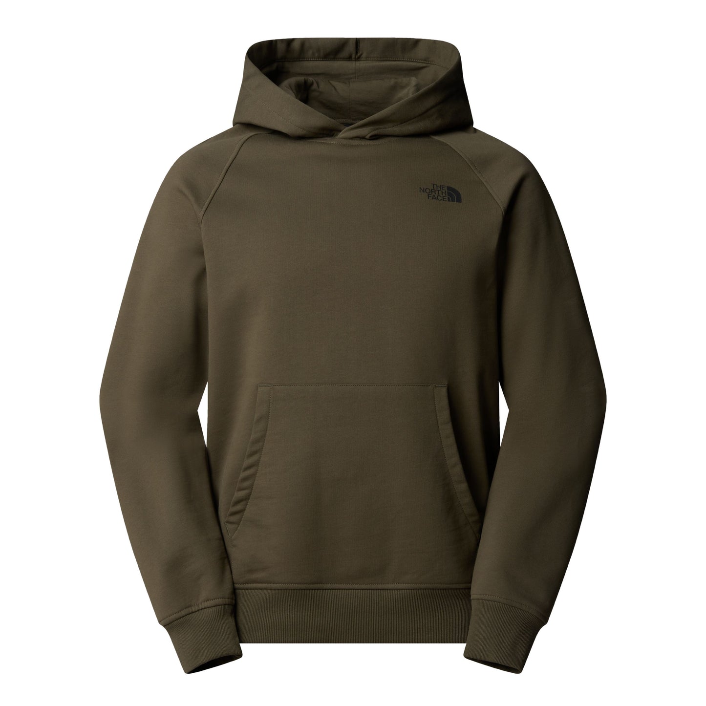 Sweat com carapuço para homem The North Face Box NSE Raglan em New Taupe Green/TNF Black Edge of Light Print. Foto da parte da frente.