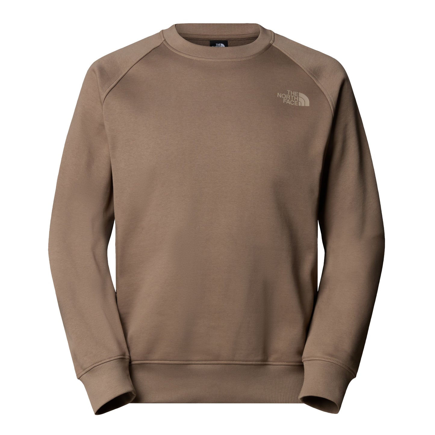 Sweat para homem The North Face Raglan Box NSE em Mocha Brown/Mushroom Grey. Foto da parte da frente.