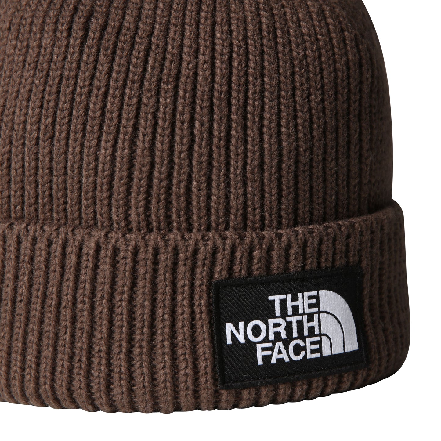 Gorro unissexo The North Face TNF Logo Box Cuffed em Smokey Brown