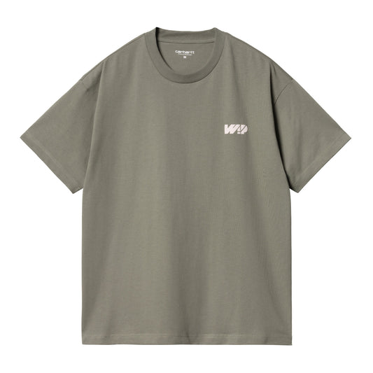 Carhartt WIP Assemble T-Shirt Smoke Green/Natural. Foto da parte da frente.