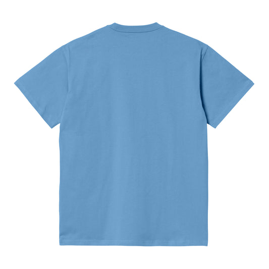 Carhartt WIP Chase T-Shirt Piscine/Gold. Foto da parte de trás.
