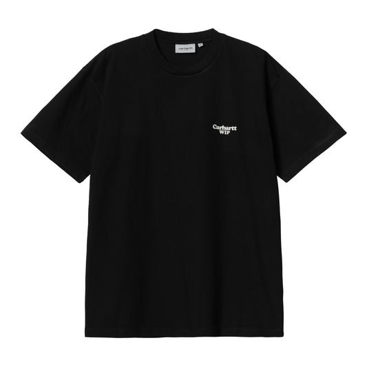 Carhartt WIP Paisley T-Shirt Black/Wax Stone Washed. Foto da parte da frente.