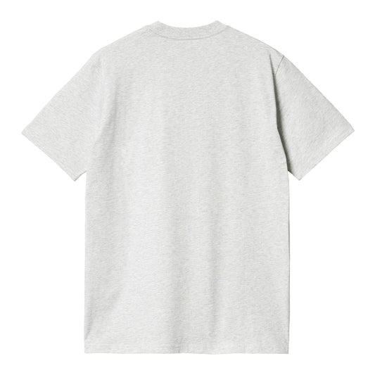Carhartt WIP Script T-Shirt Ash Heather/Liberty. Foto da parte de trás.