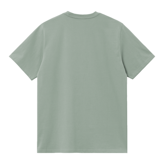 Carhartt WIP Chase Short Sleeve T-Shirt Frosted Green/Gold. Foto da parte de trás.