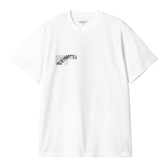 Carhartt WIP Jalou C Short Sleeve T-Shirt White/Black. Foto da parte da frente.