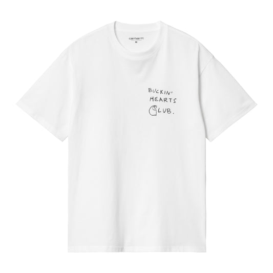 Carhartt WIP Pepe B.H.C Short Sleeve T-Shirt White. Foto da parte da frente.