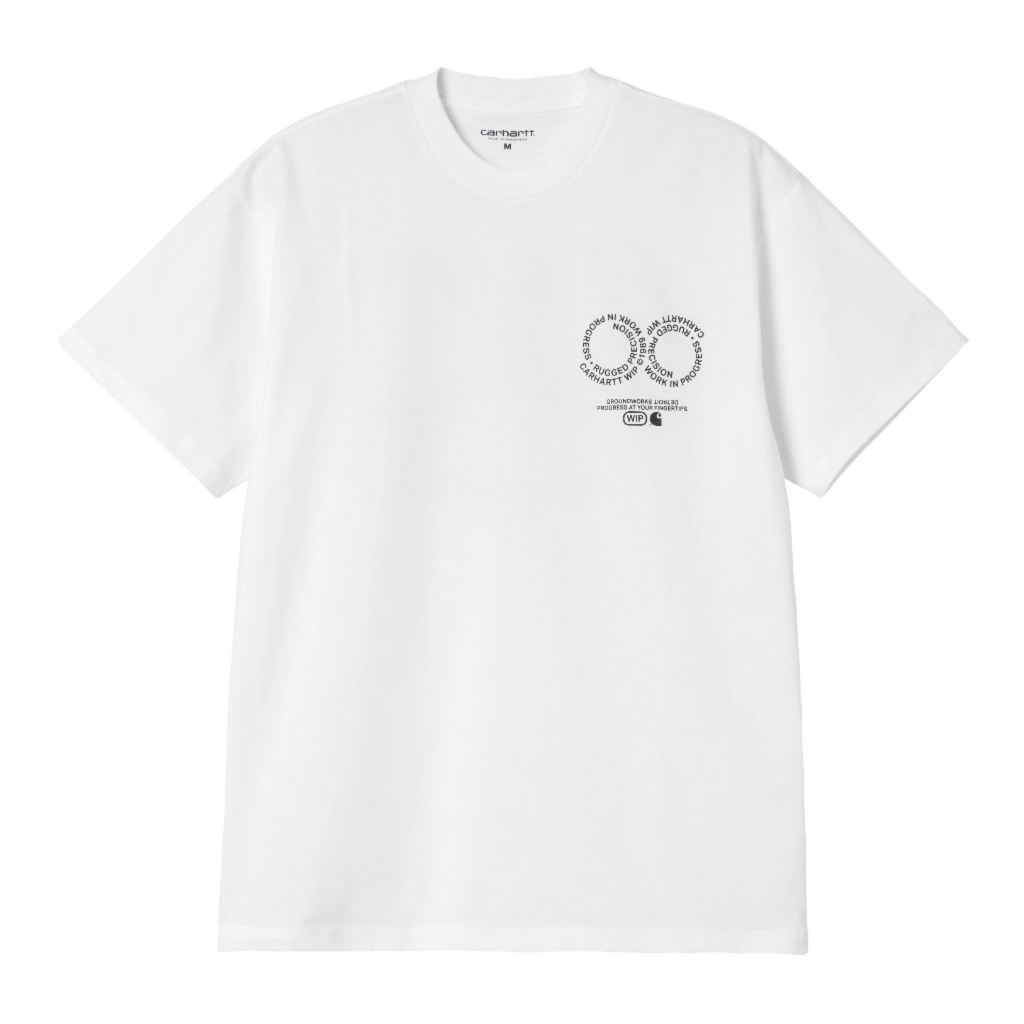 T-Shirt de manga curta Carhartt WIP Rotation em Branco/Preto. Foto da parte da frente.