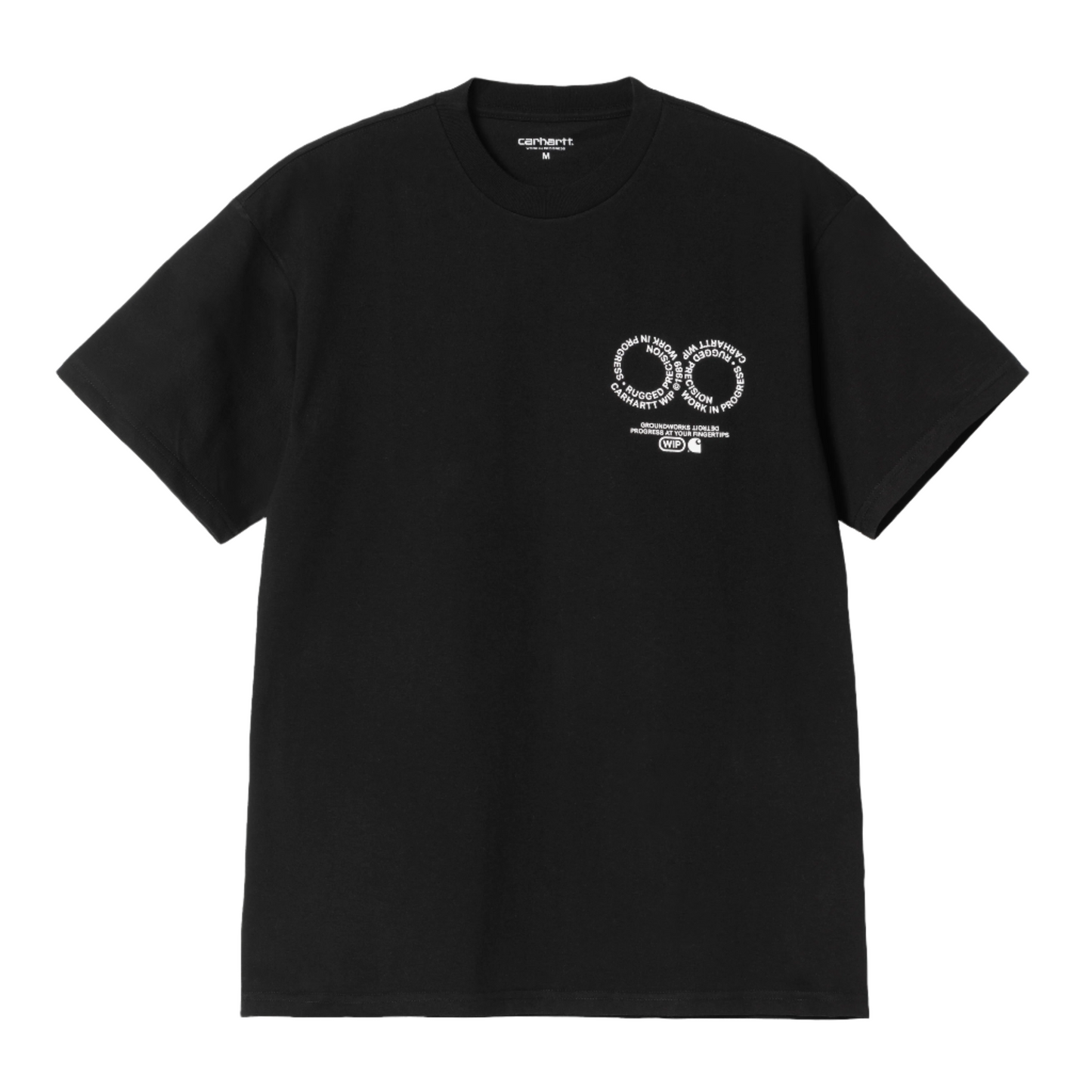 T-Shirt de manga curta Carhartt WIP Rotation em Preto/Branco. Foto da parte da frente.