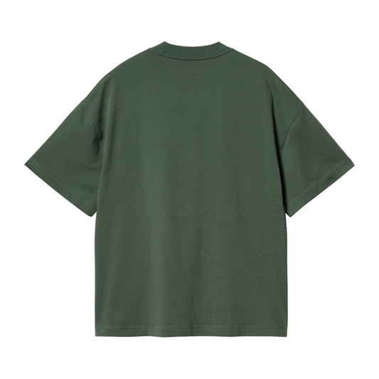 Carhartt WIP Signature Script Short Sleeve T-Shirt Sycamore Tree/Dusty Rose. Foto da parte de trás.