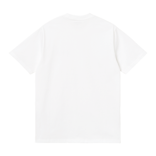 Carhartt WIP University Script Short Sleeve T-Shirt White/Black. Foto da parte de trás.
