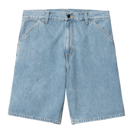Carhartt WIP Single Knee Short Blue Stone Bleached. Foto da parte da frente.