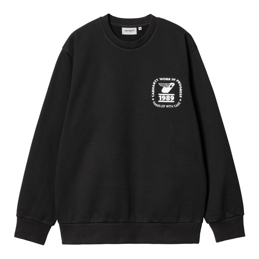 Carhartt WIP Stamp State Sweat Black/White. Foto da parte da frente.