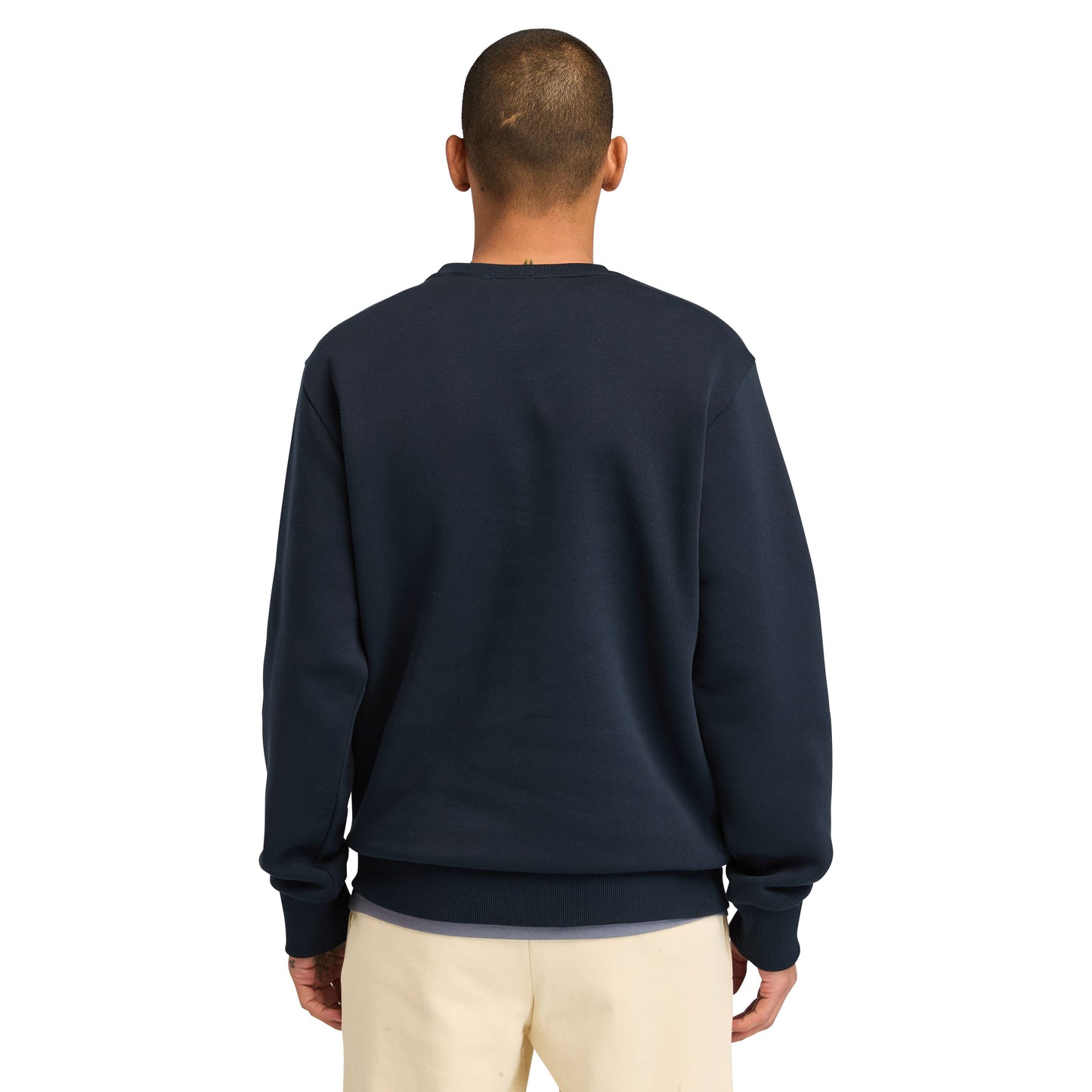 Sweat para homem Timberland Crew Neck Hampton em Dark Sapphire. Foto da parte de trás, vestida