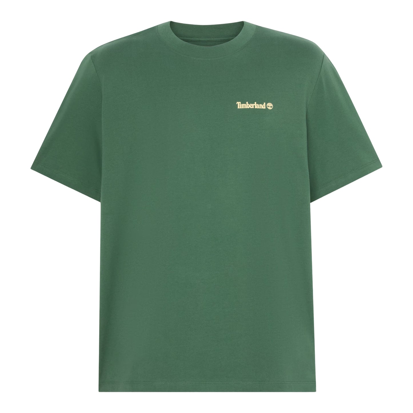 T-Shirt de manga curta para homem Timberland Magnet Back Graphic em Pineneedle. Foto da parte da frente.