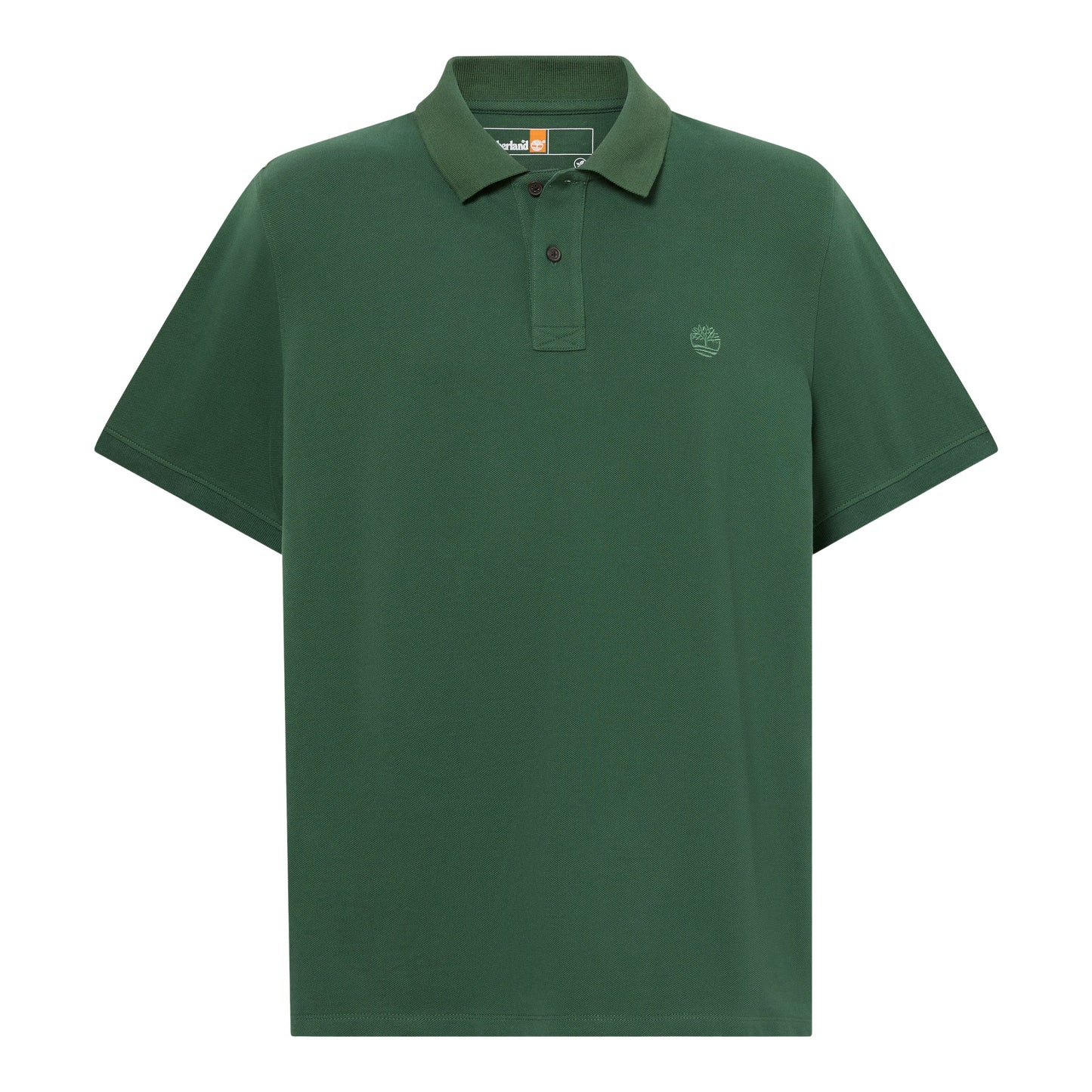 Polo de manga curta para homem Timberland Millers River Pique em Pineneedle. Foto da parte da frente.