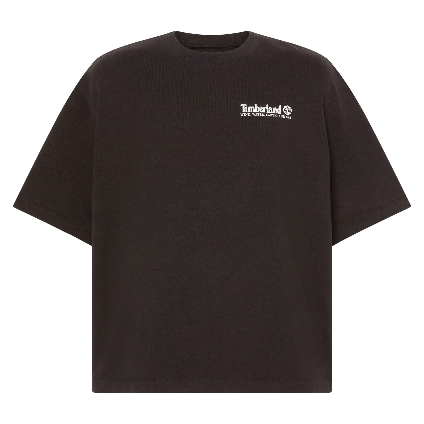 T-Shirt de manga curta unissexo Timberland Outdoor Photo Back Graphic em Preto. Foto da parte da frente.