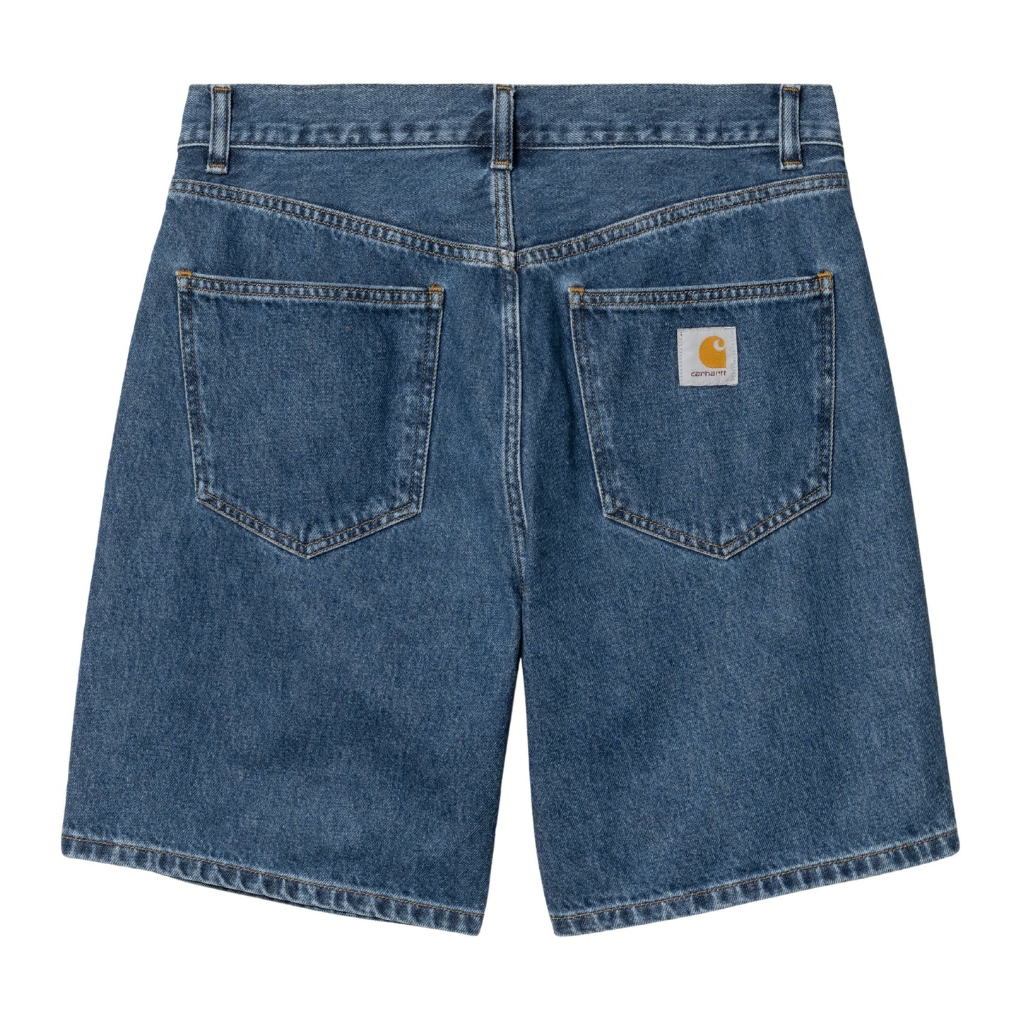 Calções de ganga para homem Carhartt WIP Nolan em Azul heavy stone wash. Foto da parte de trás.