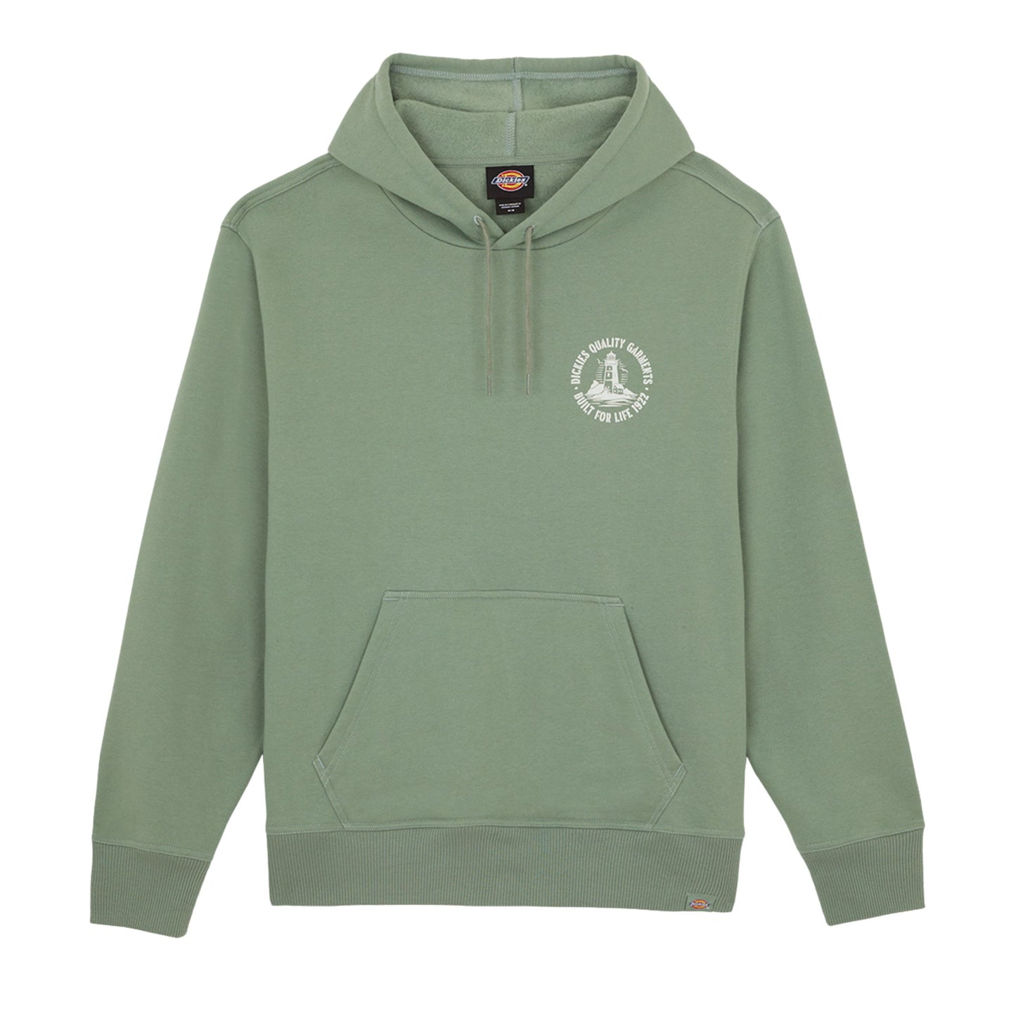 Sweat com carapuço para homem Dickies Parrotsville em Sea Spray. Foto da parte da frente.