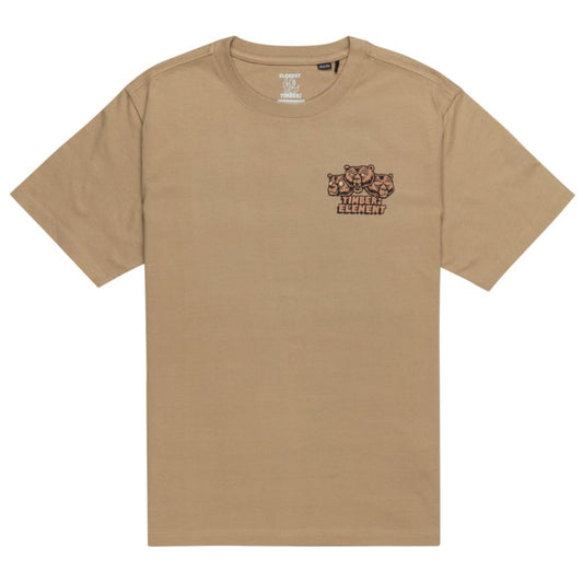 Element & Timber Bear With Me Short Sleeve T-Shirt Khaki. Foto da parte da frente.