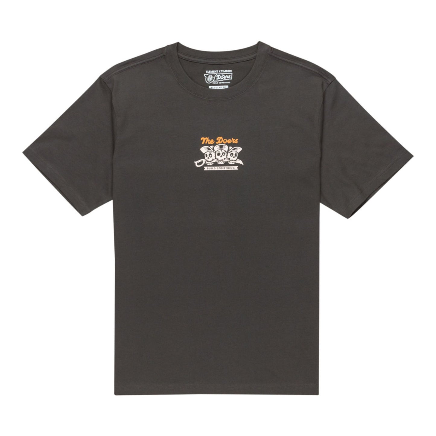 Element Timber Skeleton Gang T-Shirt Off Black. Foto da parte da frente.