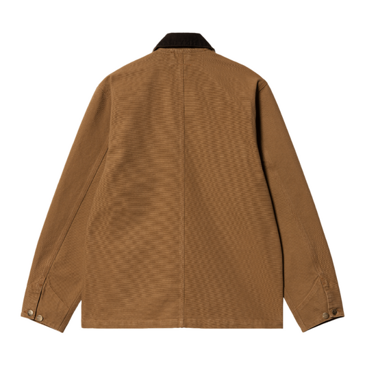 Casaco de homem Carhartt WIP Michigan em Hamilton Brown / Tobacco rinsed. Foto da parte de trás.