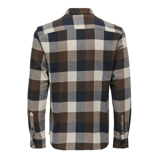 Only & Sons Gudmund Checked Shirt Hot Fudge. Foto da parte de trás.
