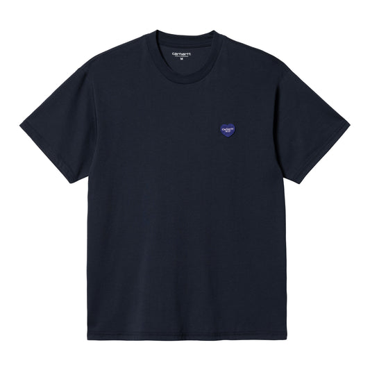 Carhartt WIP Double Heart T-Shirt Blue. Foto da parte da frente.