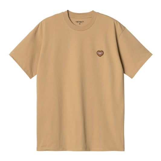 Carhartt WIP Double Heart T-Shirt Dusty Hamilton Brown. Foto da parte da frente.