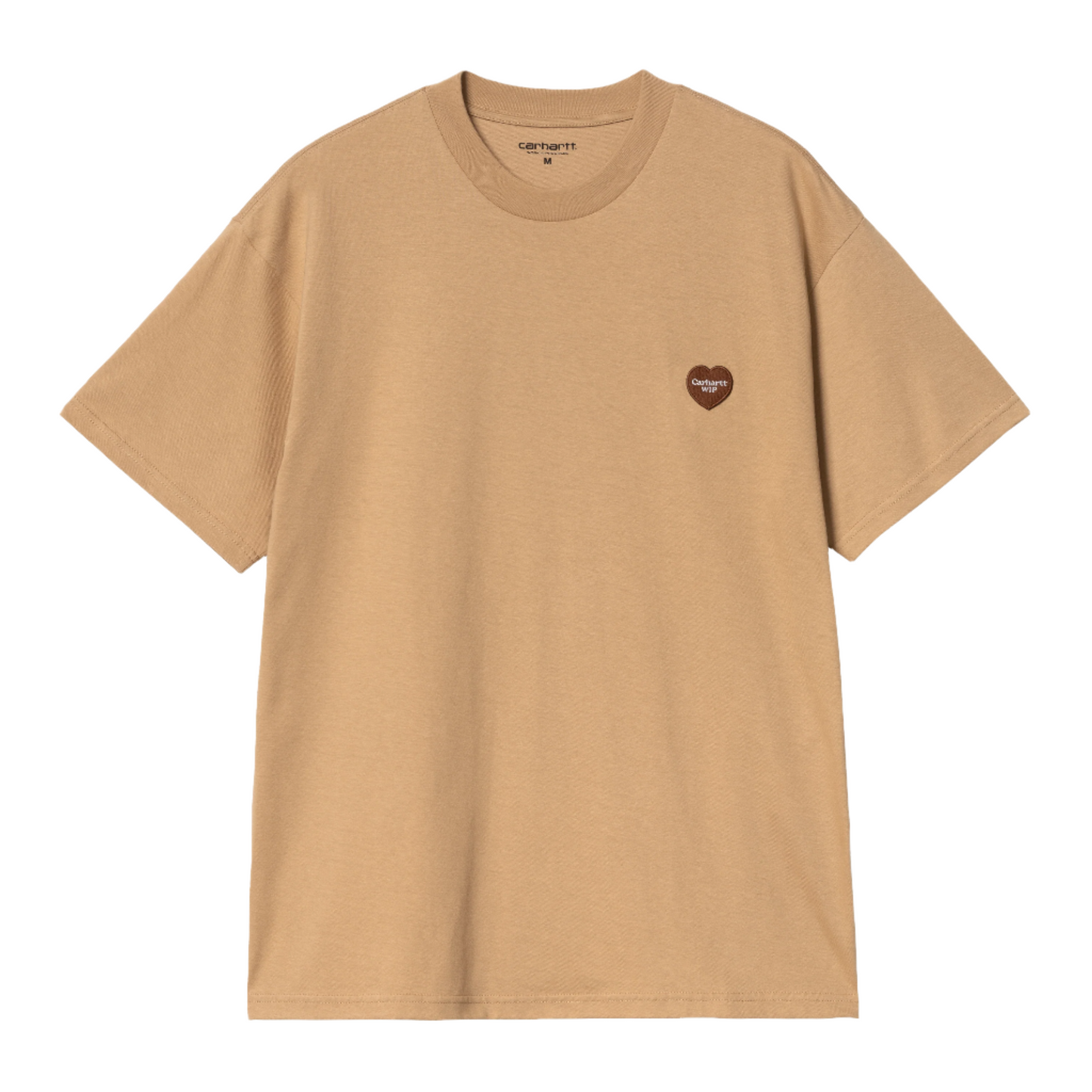 T-Shirt de manga curta para homem Carhartt WIP Heart II Hartt em Dusty Hamilton Brown. Foto da parte da frente.