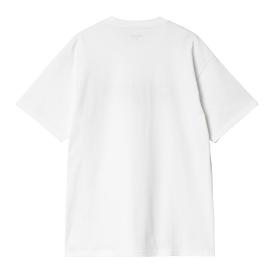 Carhartt WIP Label Script Short Sleeve T-Shirt White. Foto da parte de trás.