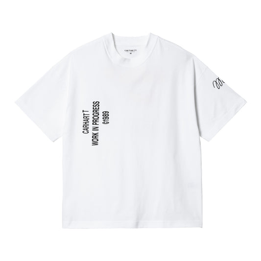 Carhartt WIP Signature T-Shirt White. Foto da parte da frente.