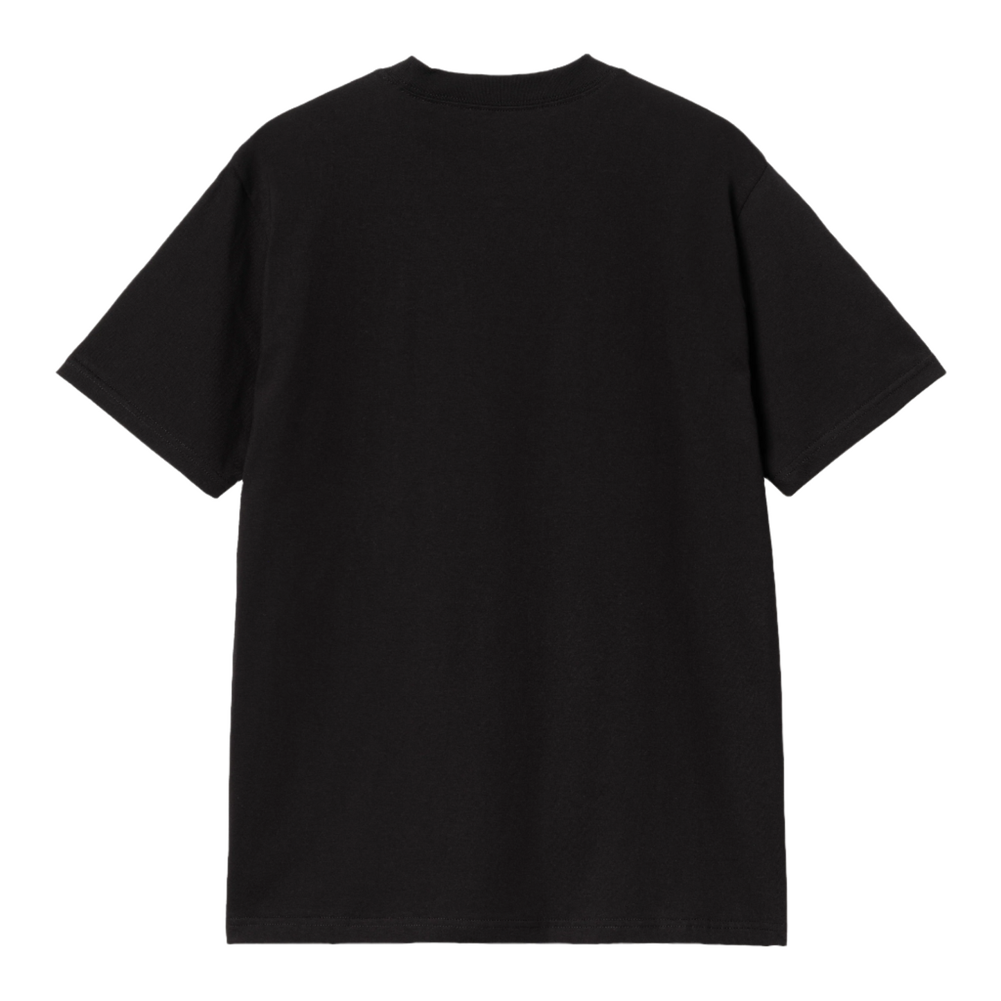 T-Shirt de manga curta para homem Carhartt WIP Solar Chrome Script em Preto. Foto da parte de trás.