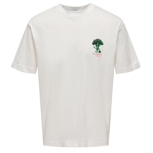 Only & Sons Logan Relaxed Veggie T-Shirt Cloud Dancer. Foto da parte da frente.