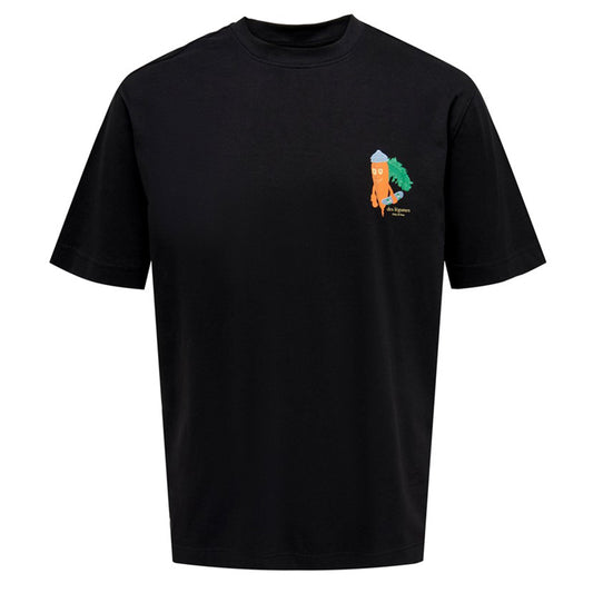 Only & Sons Logan Relaxed Veggie T-Shirt Black. Foto da parte da frente.