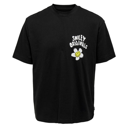 Only & Sons Smiley Relaxed T-Shirt Black. Foto da parte de trás.