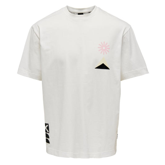 Only & Sons Lenny Relaxed Wonder T-Shirt Cloud Dancer. Foto da parte da frente.