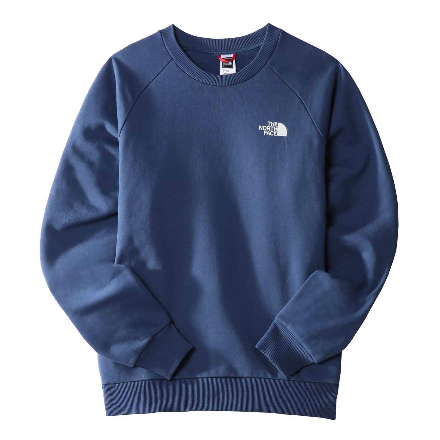 The North Face Raglan Red Box Crewneck Sweat Shady Blue. Foto da parte da frente.