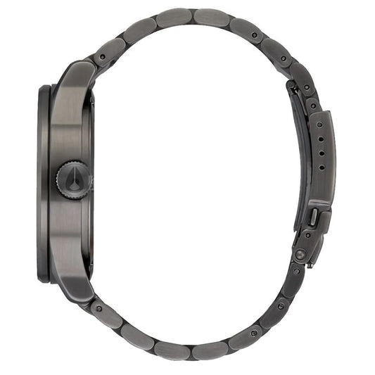 Nixon Sentry SS Watch Gunmetal/Black Sunray. Foto de lado.