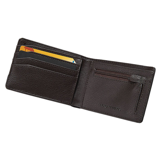 Nixon Heros Bi-Fold Wallet Brown. Foto de frente aberta.